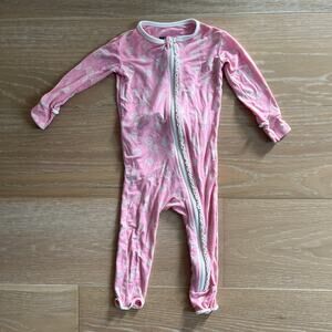 KicKee Pants Lotus Sand Dollar Muffin Ruffle Coverall w/Zipper Pink 9-12 mo